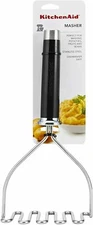 NEW! KitchenAid Gourmet Stainless Steel Wire Masher, Black, Dishwasher Safe