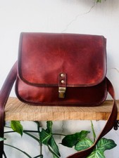 Women's Refined Goat Leather Crossbody New Messenger Handbags Brown Bag