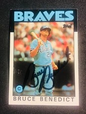 Atlanta Braves BRUCE BENEDICT signed autographed auto 1986 TOPPS card All Star