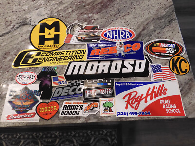 Racing Decals Sticker Lot Set 26 a few Pairs Grab Bag Race Cars ...