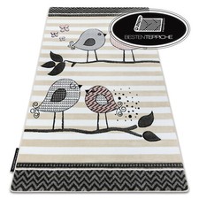 MODERN Coloured RUGS 'PETIT' Birds Cream ORIGINAL for Kids Best Quality