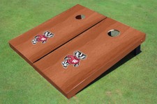University of Wisconsin "Bucky" Solid Rosewood Cornhole Boards