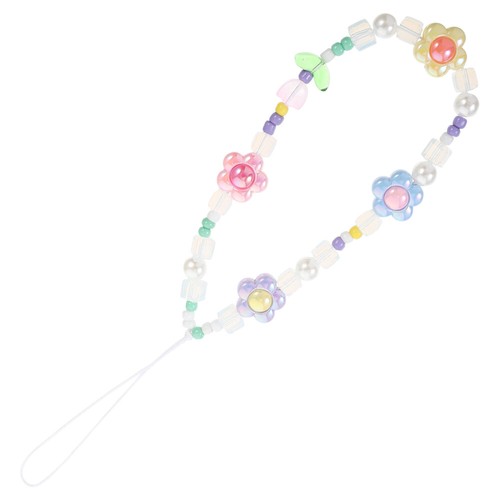 Flower Mobile Phone Charm Miss Beaded Wrist Strap Cell Lanyards for Women - 第 1/12 張圖片
