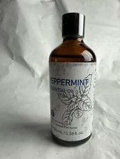 HIQILI Peppermint Essential Oil 3.38oz Natural Mint Oil Aromatherapy Skin See De