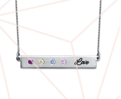 PERSONALIZED BIRTHSTONE BAR NECKLACE 