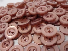 Vintage Opaque Light Brown 2-Hole Raised Edge Buttons 14mm Lot of 13 B32x