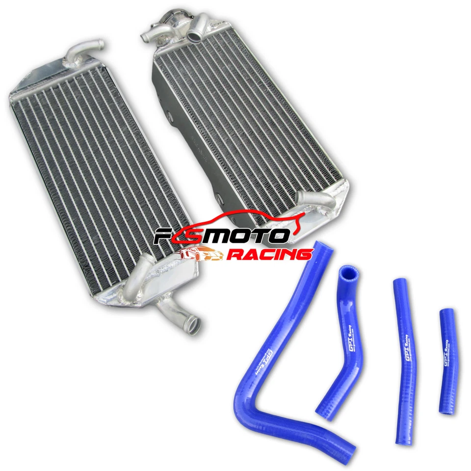 Aluminum Radiator+YELLOW Hose For 1996-2000 Suzuki RM250 RM 250 2-stroke 1997 - Image 2 of 4
