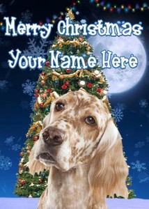 Setter Inglese Cane Buon Natale Biglietto D Auguri Personalizzato Natale Codetm 105 Ebay