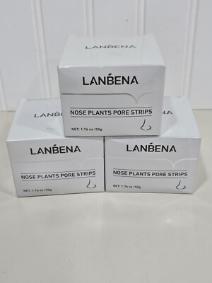 (3)  LANBENA Blackhead Remover Cream Facial Nose Plant Pore Strips Acne Peel Off