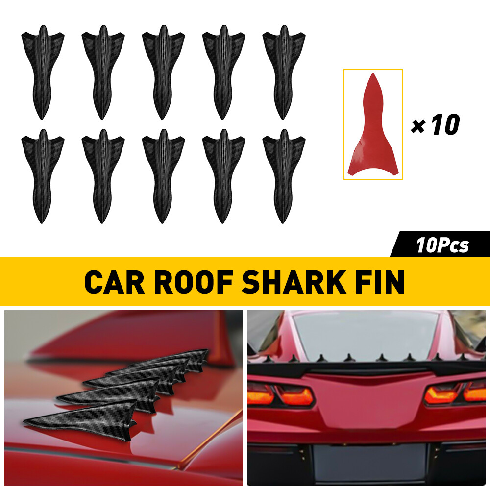 Shark Fin Vortex Generator Car Spoiler Roof Bumper Carbon Fiber Wing 10