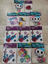 Lot Of 10 Next Style Iron-On Patches skull rose guitar peace cup cake