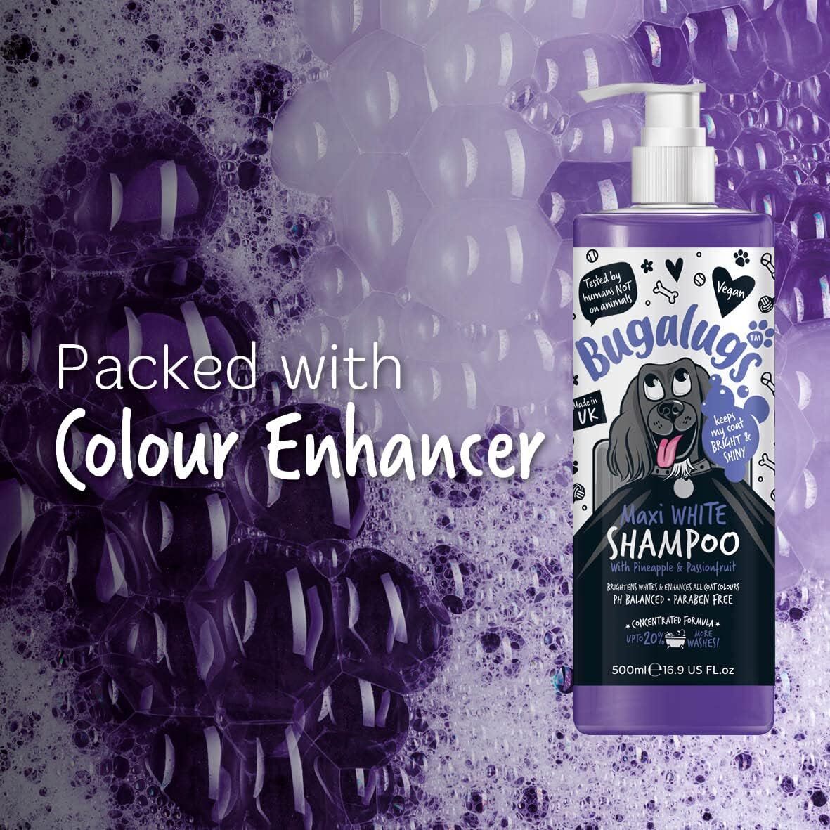 Bugalugs Maxi White Shampoo Whitening & Brightening Shampoo for Dogs