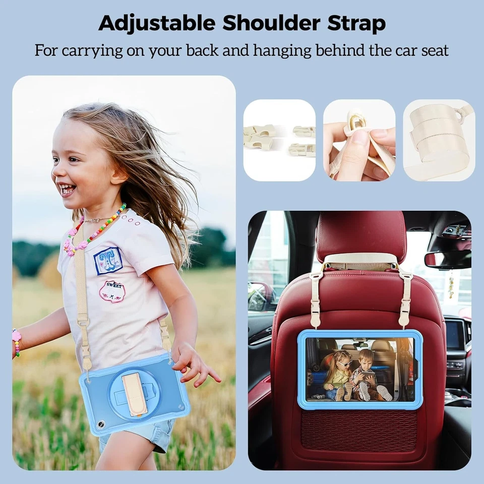 Shockproof Case for Samsung Galaxy Tab A9 8.7" 2023 Heavy Duty w/ Strap / Stand - Image 2 of 4