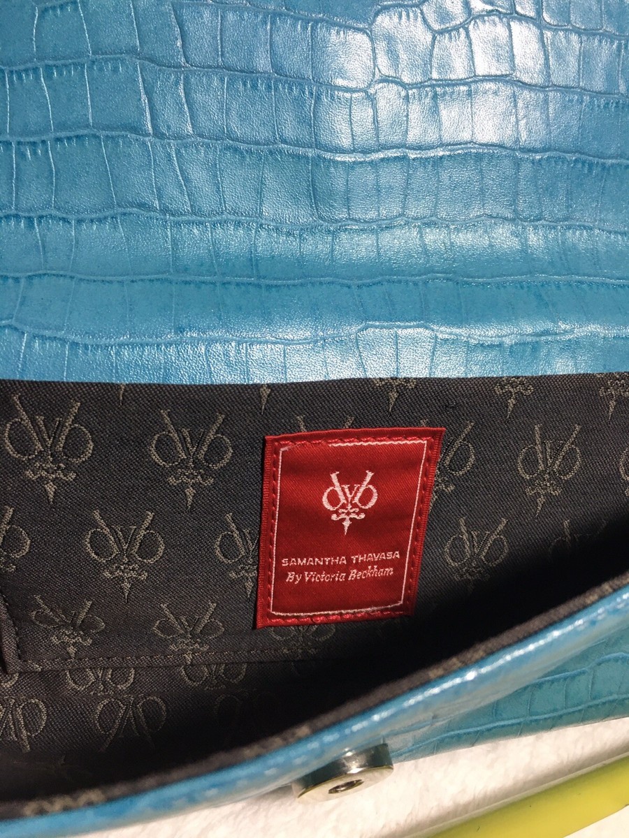 Samnatha Thavasa Victoria Beckham Light Blue Long Leather Clutch 
