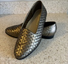 Trotters Liz Bronze Woven Flats Preowned 9WW