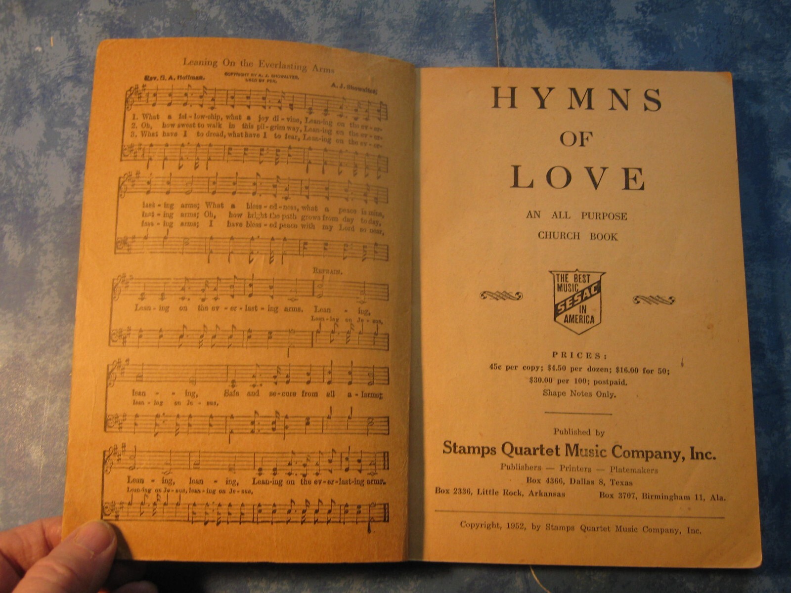 VINTAGE HYMNS OF LOVE Shaped Notes SC 1952 STAMPS QUARTET MUSIC COMPANY