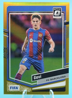 2023-24 Donruss Optic FIFA Gavi Gold Prizm 10/10 #112 Barcelona Rare!