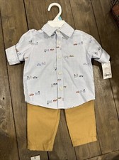 Carters 2 Piece Play wear Set- NWT - 6 Months - Button Down Shirt And Khaki Pant
