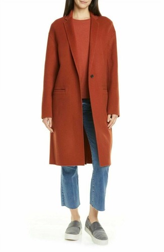 $695 NWT VINCE MODERN WOOL BLEND COAT IN SPICY SIZE XS - Foto 6 di 10