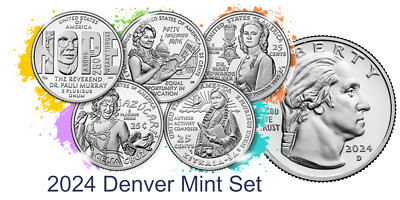   2024 D  American Women Quarters -  Set 2024 of 5 coins - UNC - US Mint DENVER
