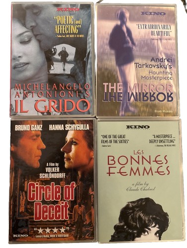 Rare Kino DVDs Set Of 4: Il Grido; The Mirror; Circle Of Deceit & Les Bonnes Fem