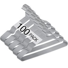 100 Pcs Metal Wire Non Slip Hangers For Clothes Space Saving Hanger Strong 15.7