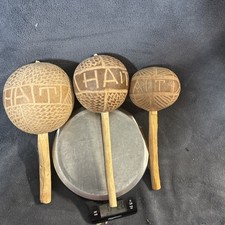 handmade Haitian coconut maracas