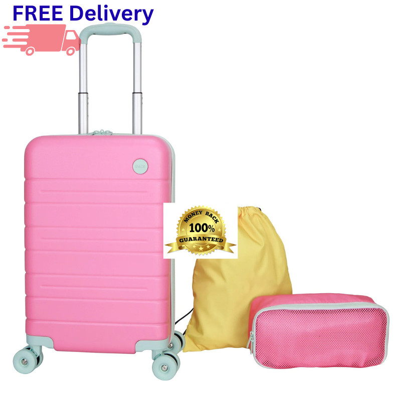 Set Hardside Spinner Suitcase Packing Cube & Shoe Bag New