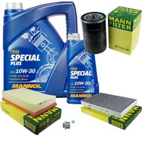MANN-FILTER Inspektionspaket Mannol 6L Special Plus 10W-30 FüR Audi 100 2.6 2.8