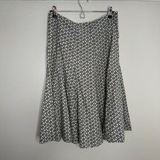GAP Women's Size 10 A-Line Midi Skirt Geometric Print Cotton Belted Waist Y2K