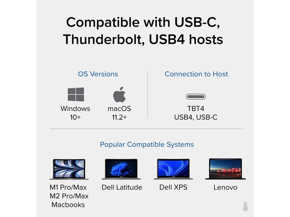 Dock Thunderbolt 4 plugável com carregamento de 100W, certificado Thunderbolt, 3x - Imagem 4 de 4