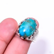 Natural Turquoise -Tibet 925 Sterling Silver Ring s.8 R1 R3683051 Christmas Gift