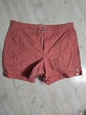 Gloria Vanderbilt All-Around Slimming Shorts 14 Coral Pink Salmon Button Cuff