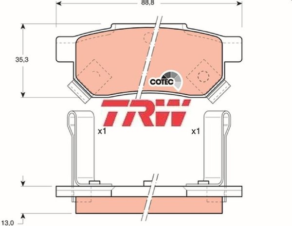 TRW GDB499 Bremsbelagsatz FüR Scheibenbremse Bremsbelagsatz BremsbeläGe-image