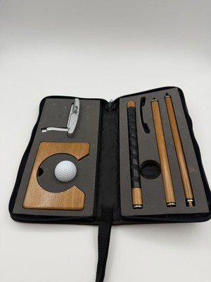 Travel Putting Golf Set Wood and Iron Putter New in Travel Case