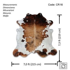 Cowhide Rug Tricolor High Quality Hair on Hide Size: Large(L)CR16