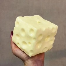 jumbo Cheese Cube Stress Ball Big Cheese Shapeable Squeeze Ball Nonbounce Fidget