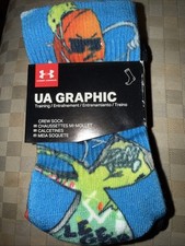 Under Amour UA Graphic 2 Pair Youth crew sock 13 5 4Y