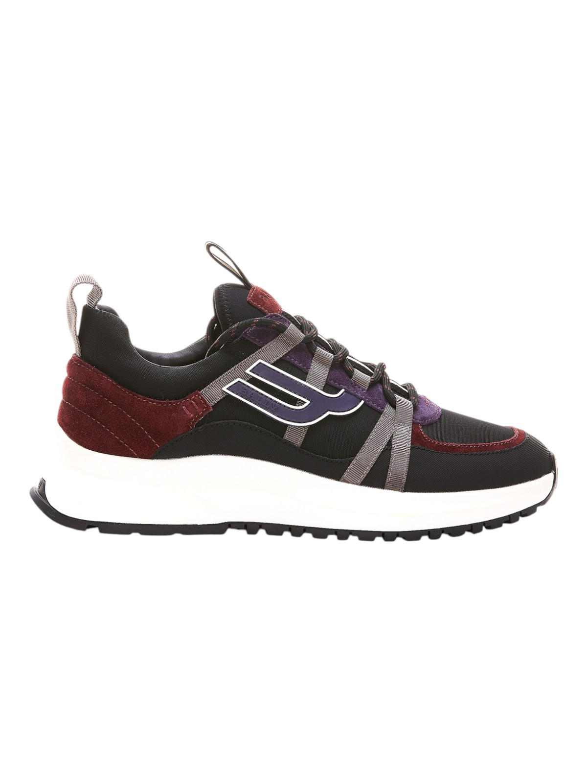 Кроссовки с низким берцем из замши Bally Damon 6301541 Black - Heritage Red цена 720 долларов США 63190₽