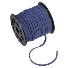 Faux Suede Leather Cord, 50 Yards 5mm Flat Suede Leather Lace Dark Blue