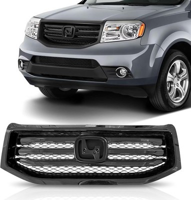 PartsFlow Honda Pilot Upper Front Bumper Grille Gloss Black HO1202108 #R04