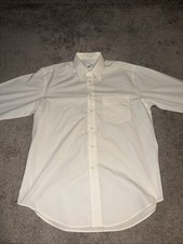 Vintage 80  s YSL Yves Saint Laurent Dress Shirt Ivory Button Up Men  s Large 16