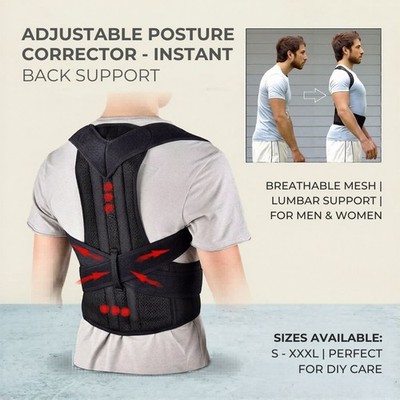 Posture Corrector Back Brace Adjustable Lumbar Support Belt for Men Women