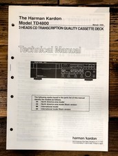 Harman Kardon TD4800 TD-4800 Cassette Service Manual Original 