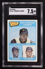 1965 Topps Bob Gibson Bob Veale Don Drysdale #12 League Leaders SGC 7.5 HOF