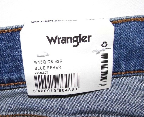 WRANGLER - Pantalones de mezclilla para hombre NUEVO Greensboro 803 regular calce recto 46" W X 34" L azul - Imagen 5 de 6