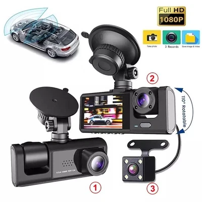 1080P Dual Lens Car Dash Cam Recorder G Sensor DVR Front and Rear Camera Video