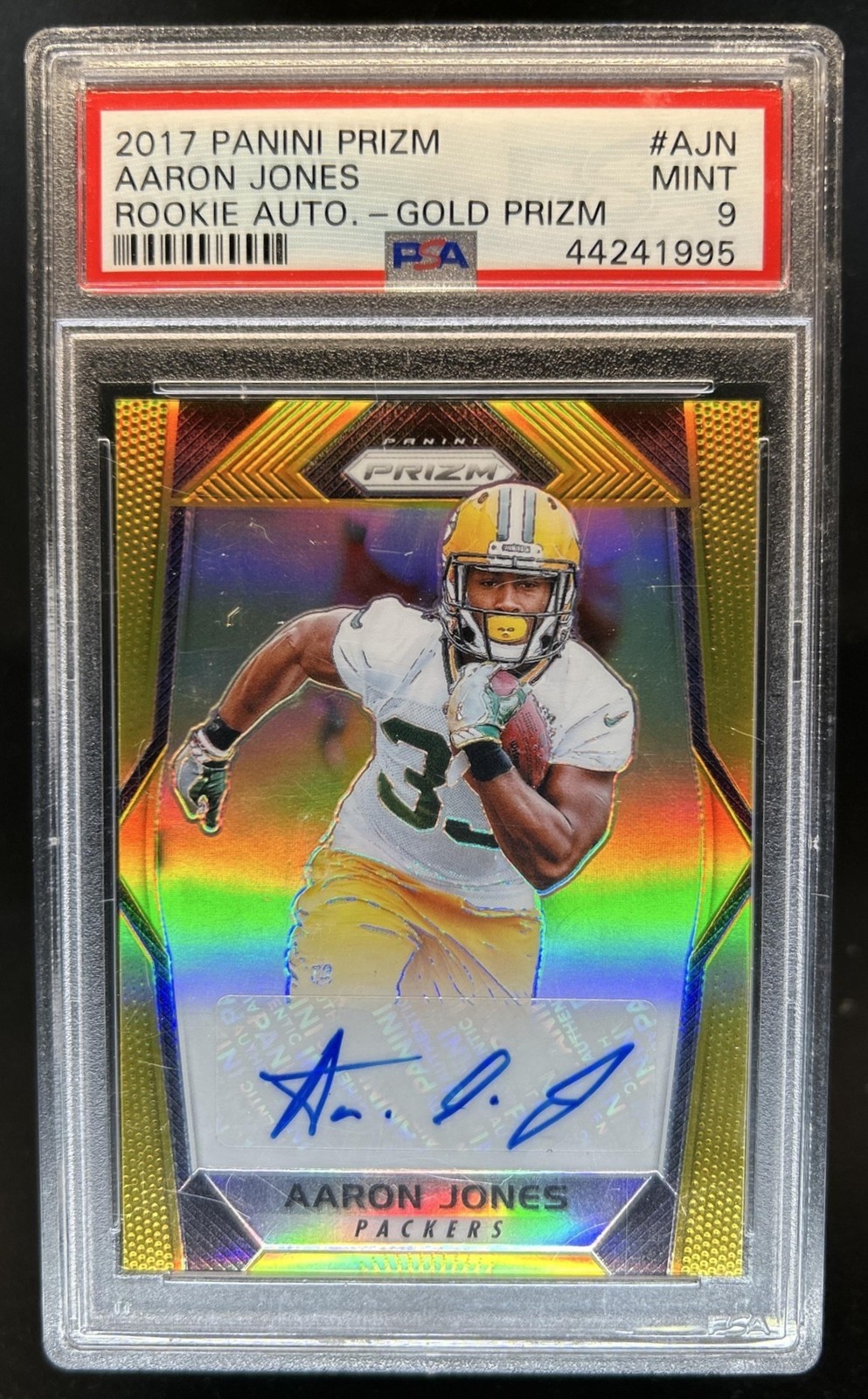 Aaron Jones Panini Prizm Rookie Autographs #AJN Gold