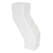 FLOPLAST 65mm Square Downpipe Adjustable Offset Bend - White -1 Day Delivery