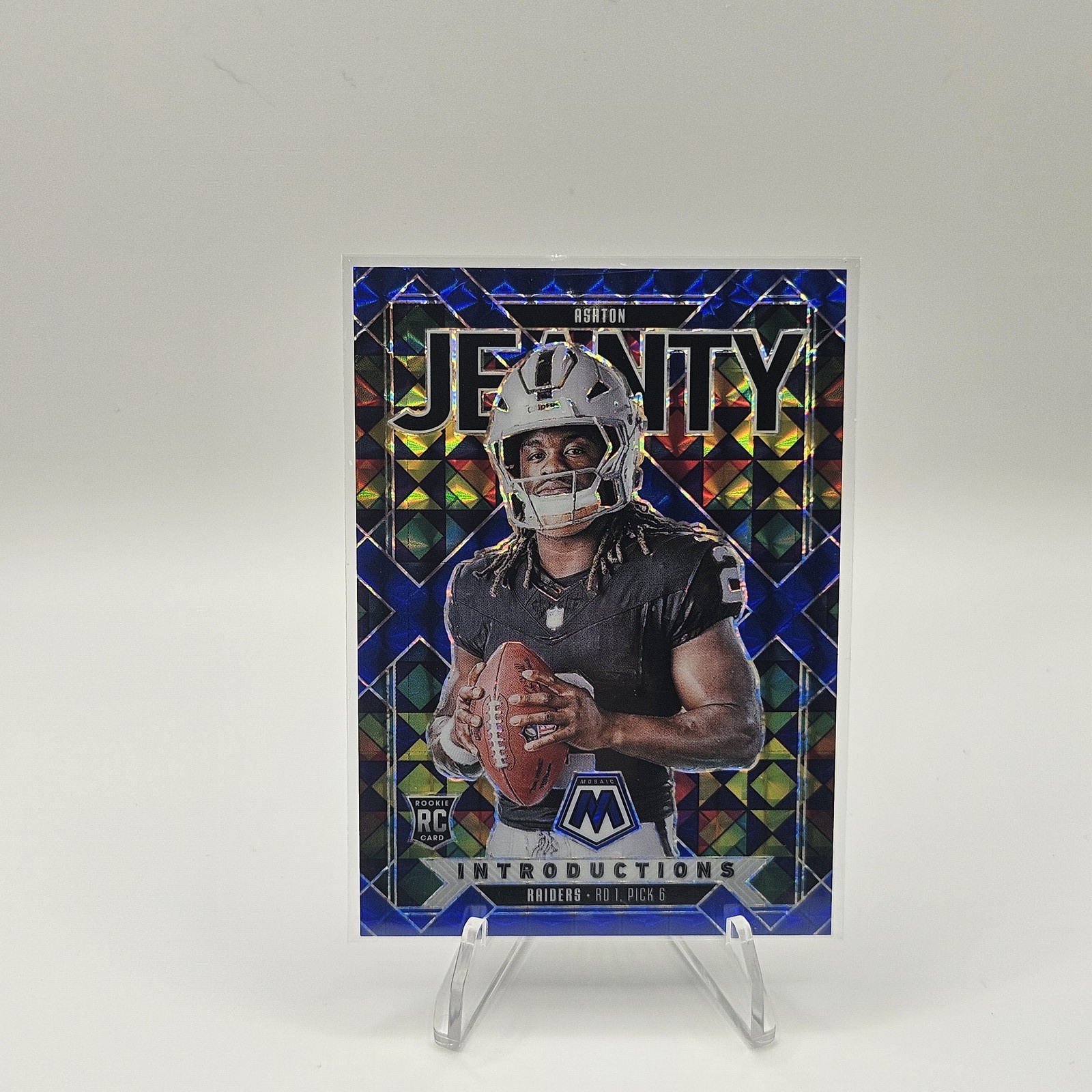 2025 Panini Mosaic #3 Ashton Jeanty Introductions Mosaic Blue #/99